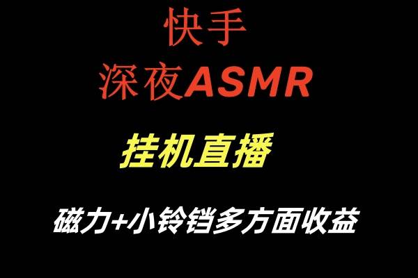 快手深夜ASMR挂机直播磁力 小铃铛多方面收益-裕网云资源库